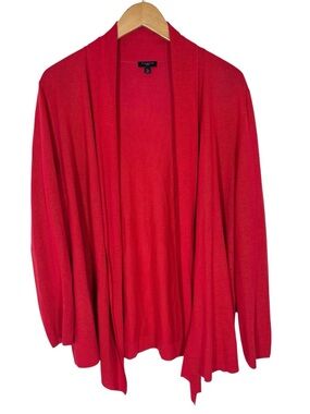 Talbots Linen Cardigan Red Boho Lightweight